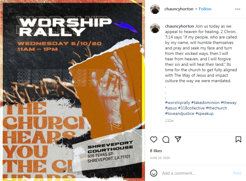 worship rally church flyer