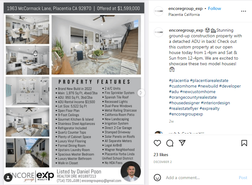 property features on flyer