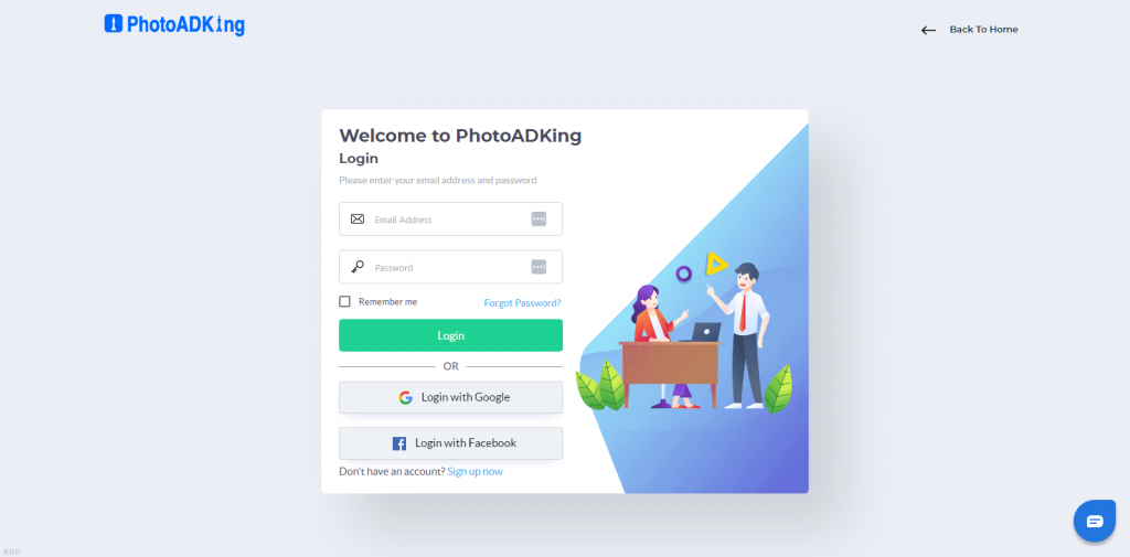 login or signup photoadking
