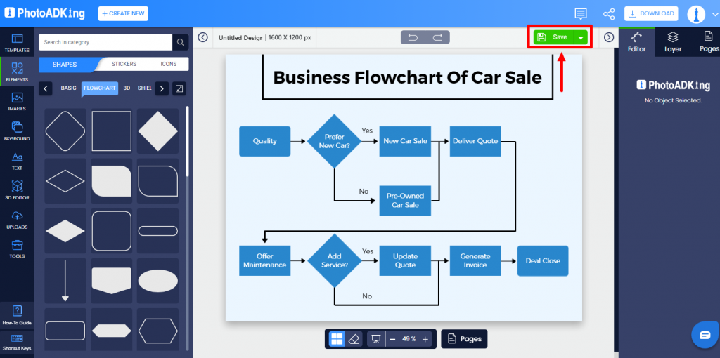 save flowchart design