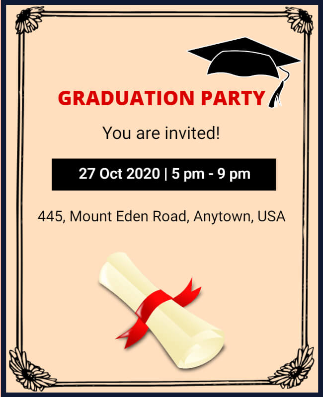 Invitation for party simple theme