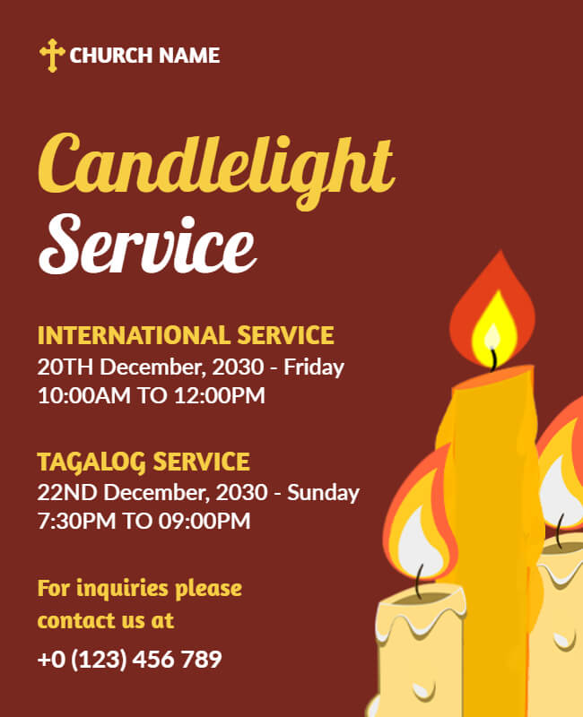 candlelight service flyer template