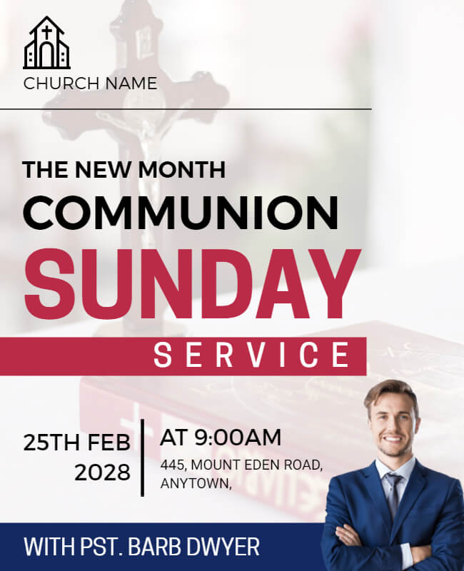 communion sunday service flyer