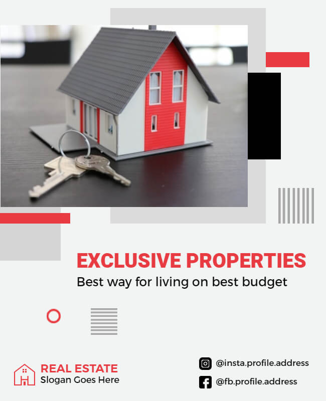 minimal real estate flyer template
