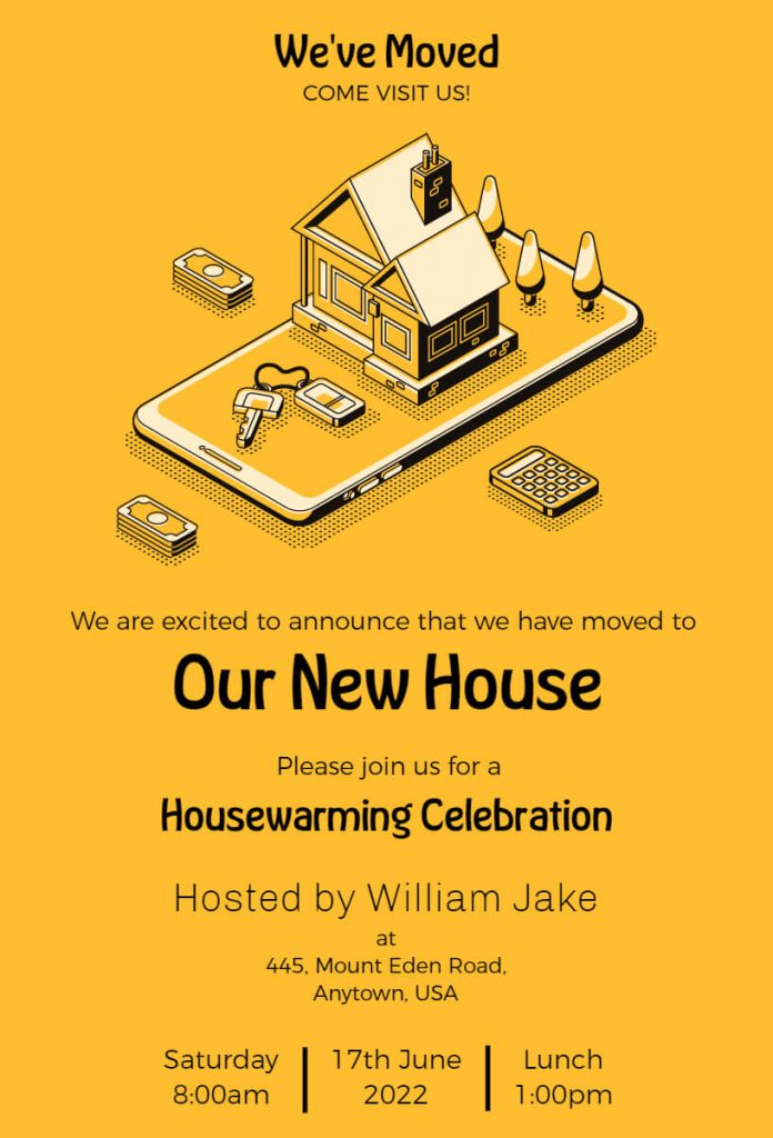 new house invitation template
