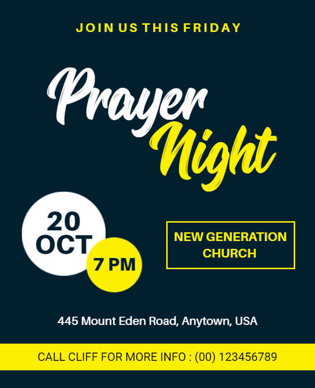 church prayer night flyer