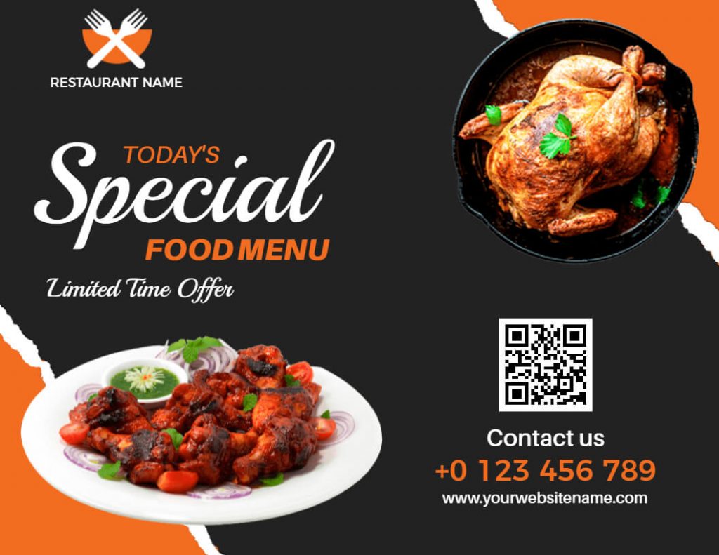 food brochure design with image