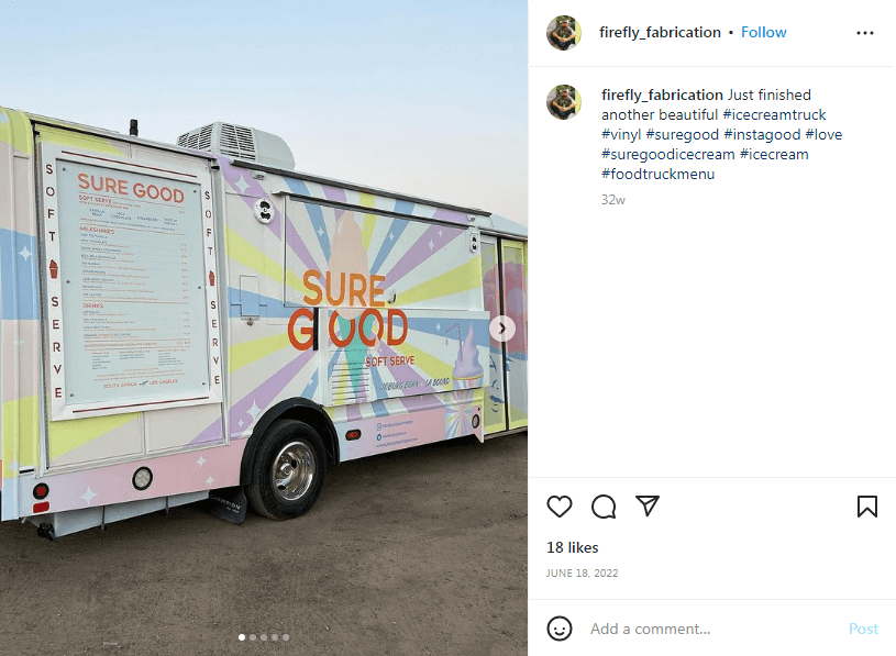 food truck with pastel colors