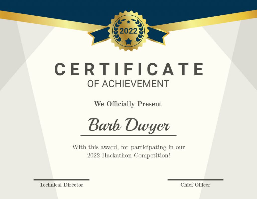 certificate of achievement