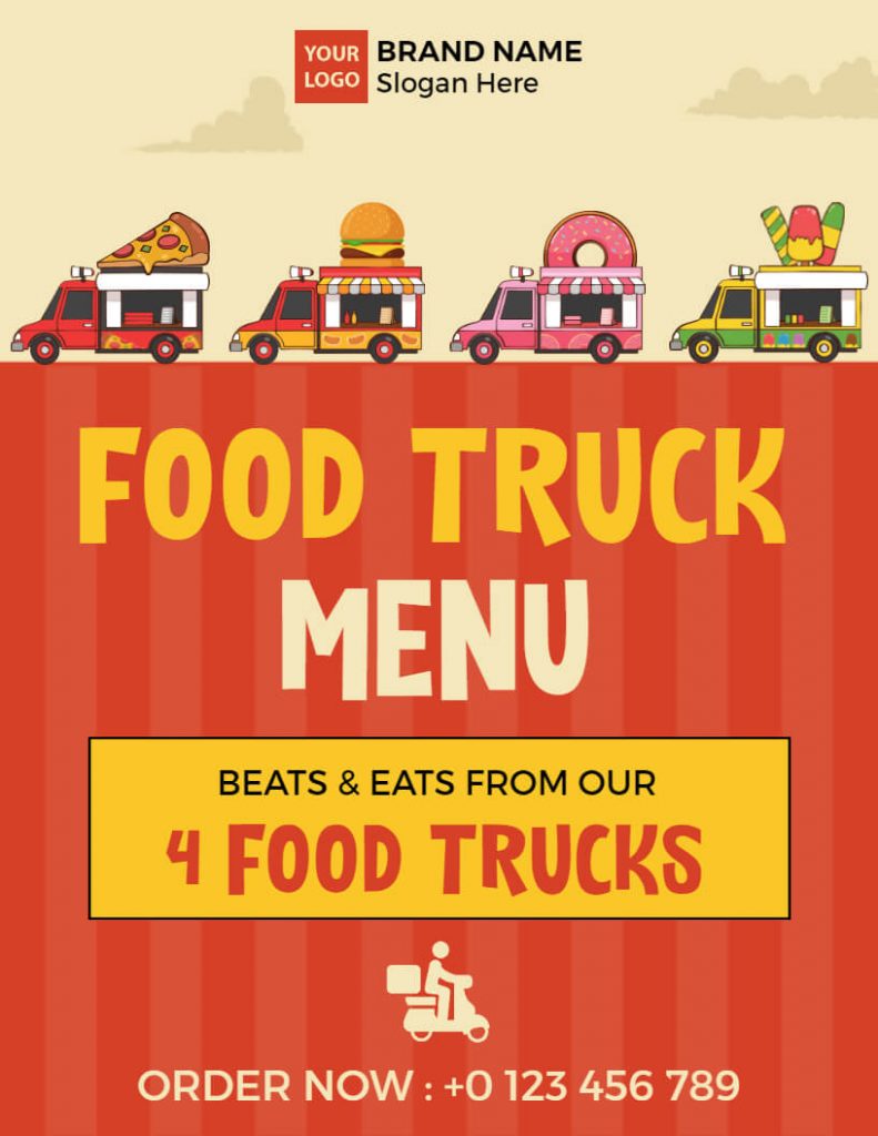 attractive food truck menu