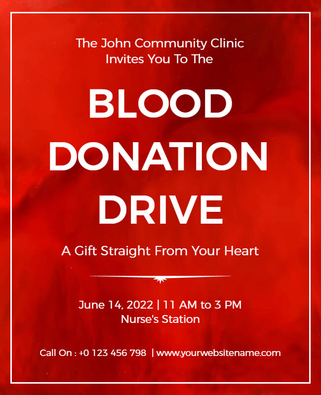 blood donation drive flyer template