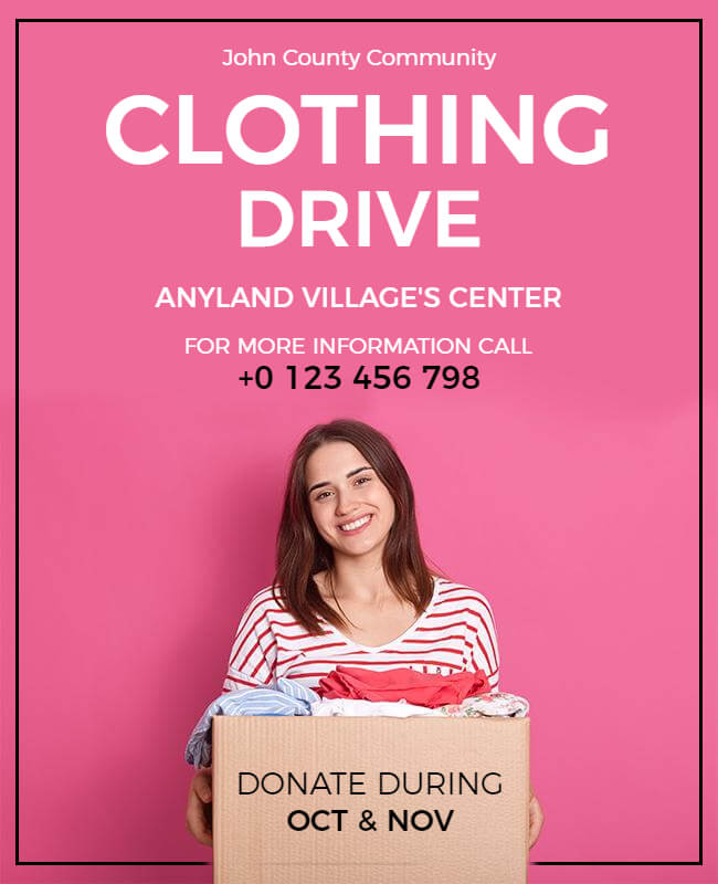 clothing drive fundraising flyer template