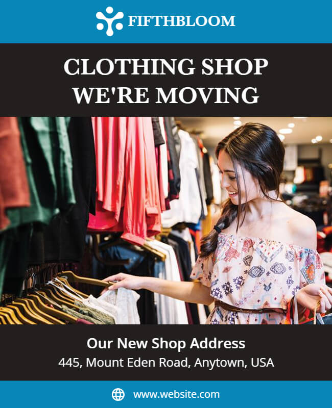 clothing shop moving flyer example