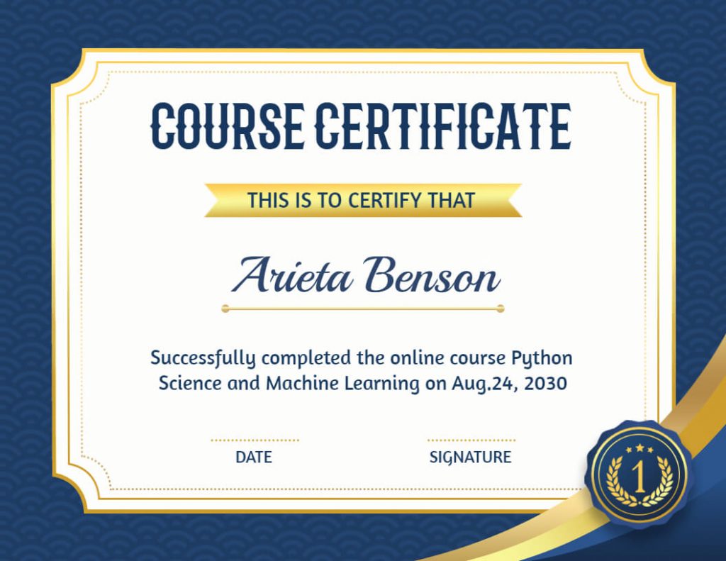 course certificate