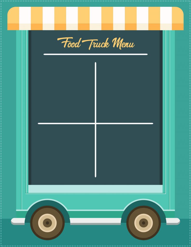 creative food truck menu template