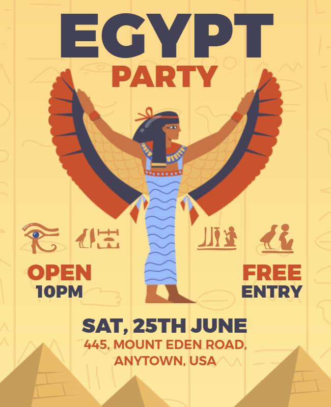 egypt party flyer template