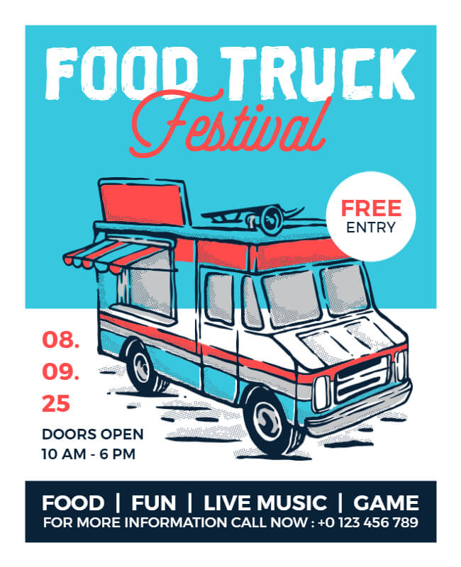 food truck event menu template