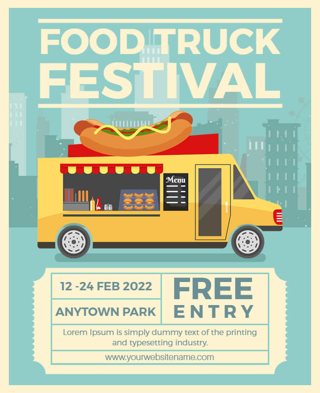 food truck festival menu template