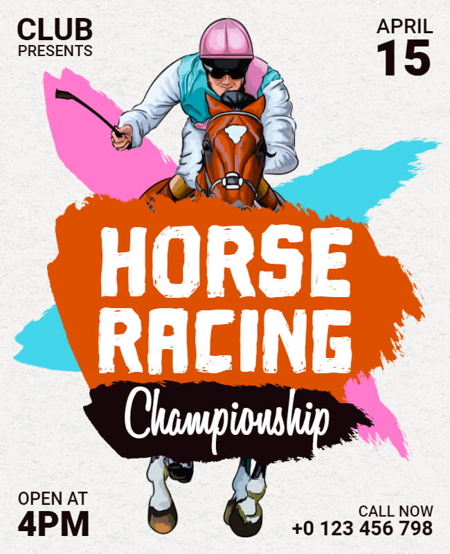 horse racing flyer template