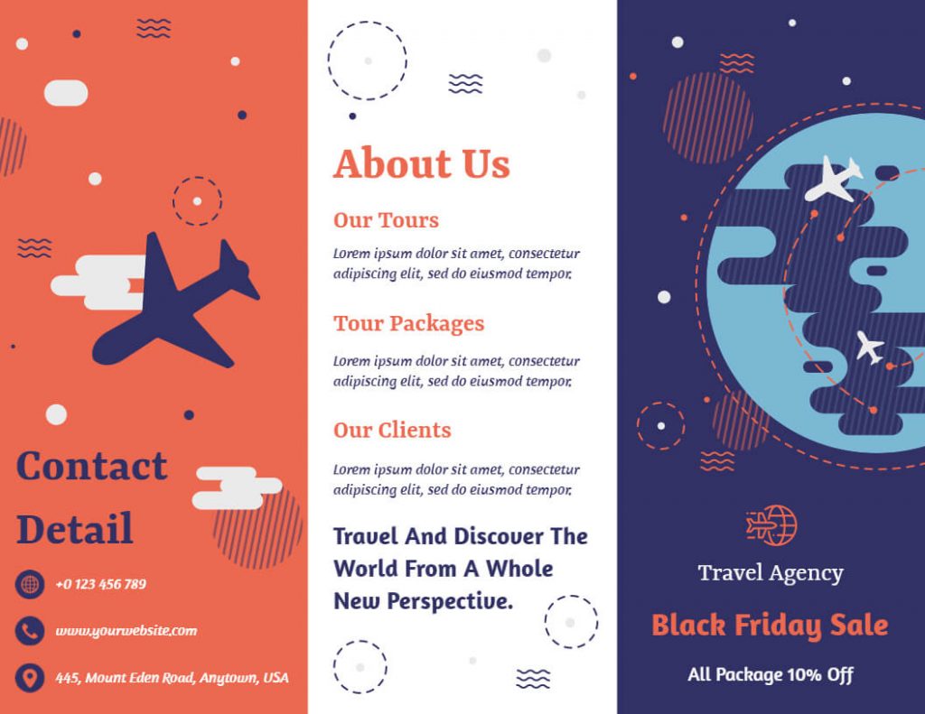 illustrated travel brochure template