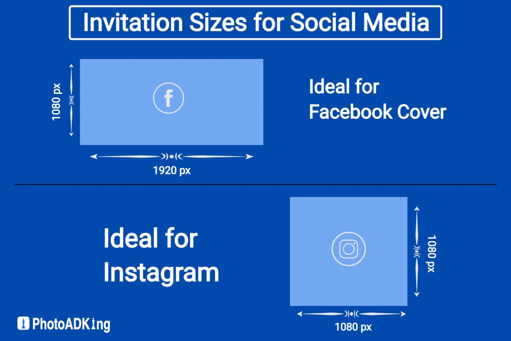 invitation size for social media