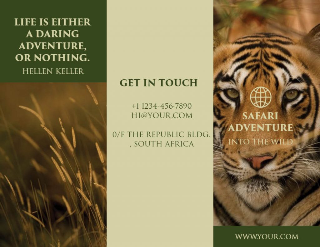 jungle safari travel brochure template