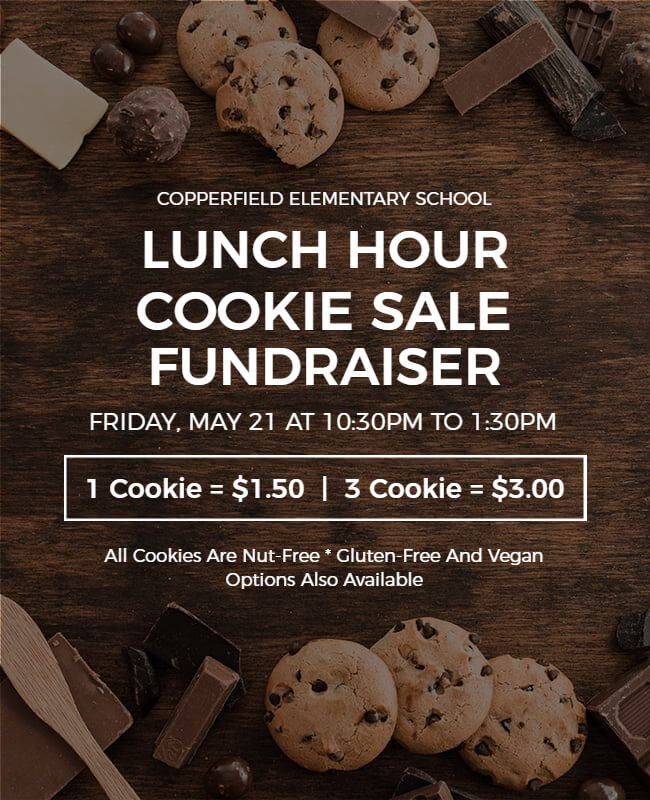 lunch hour cookie sale fundraising flyer