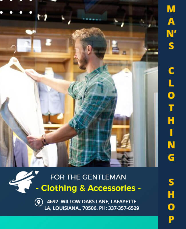 men's clothing store flyer