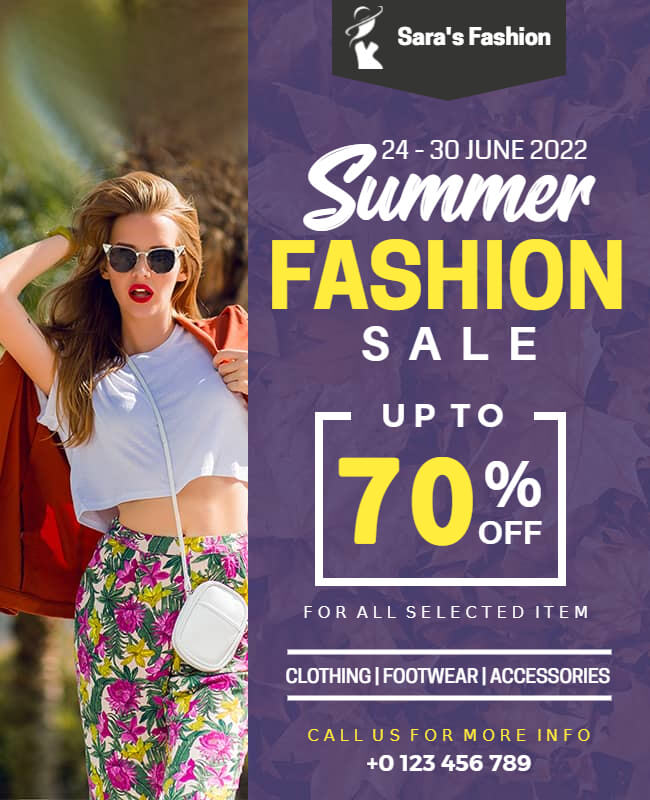 summer fashion clothing store flyer