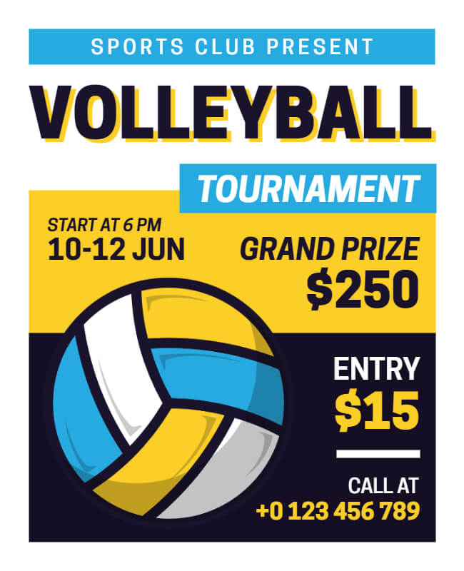 volleyball tournament flyer template