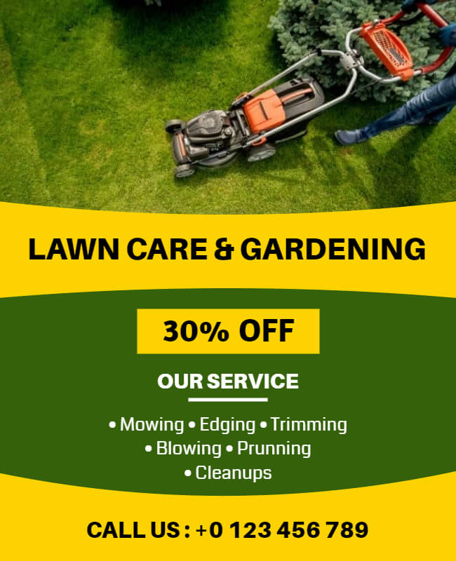 Lawn Care Flyer With Discount