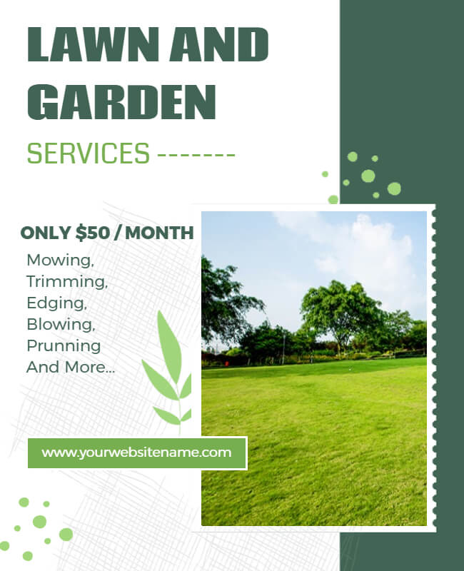 Lawn Care Service Flyer with Pricing
