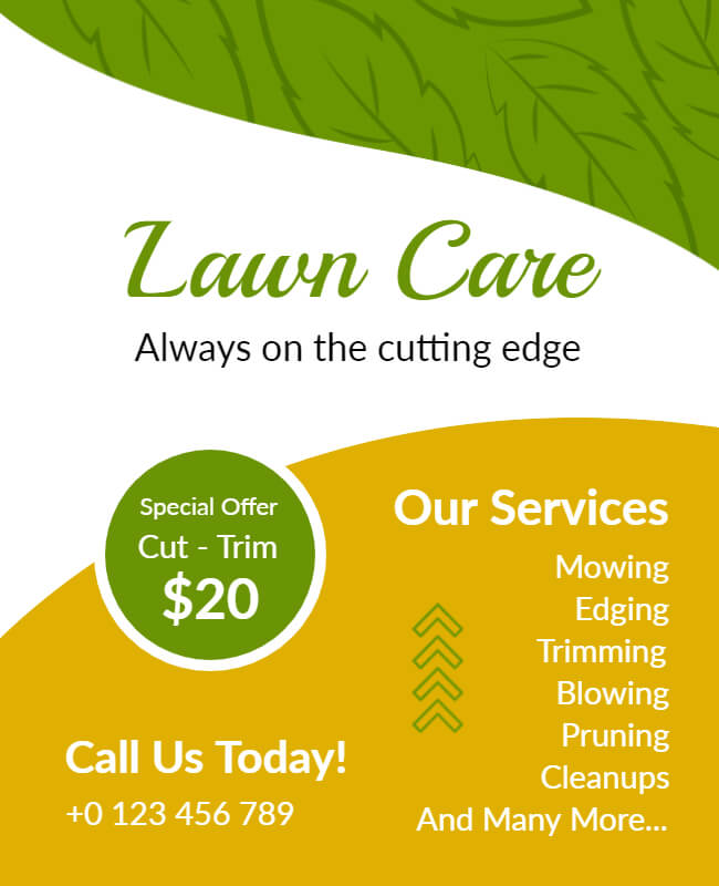 Call to Action Lawn Care Flyer