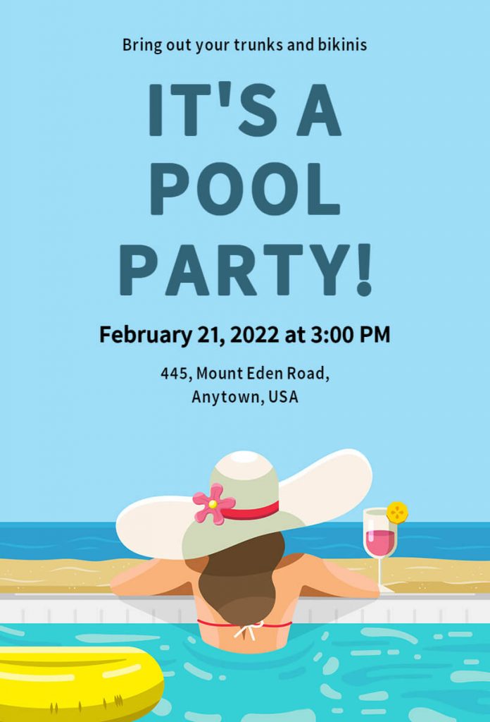 Pool Party Invitations Ideas