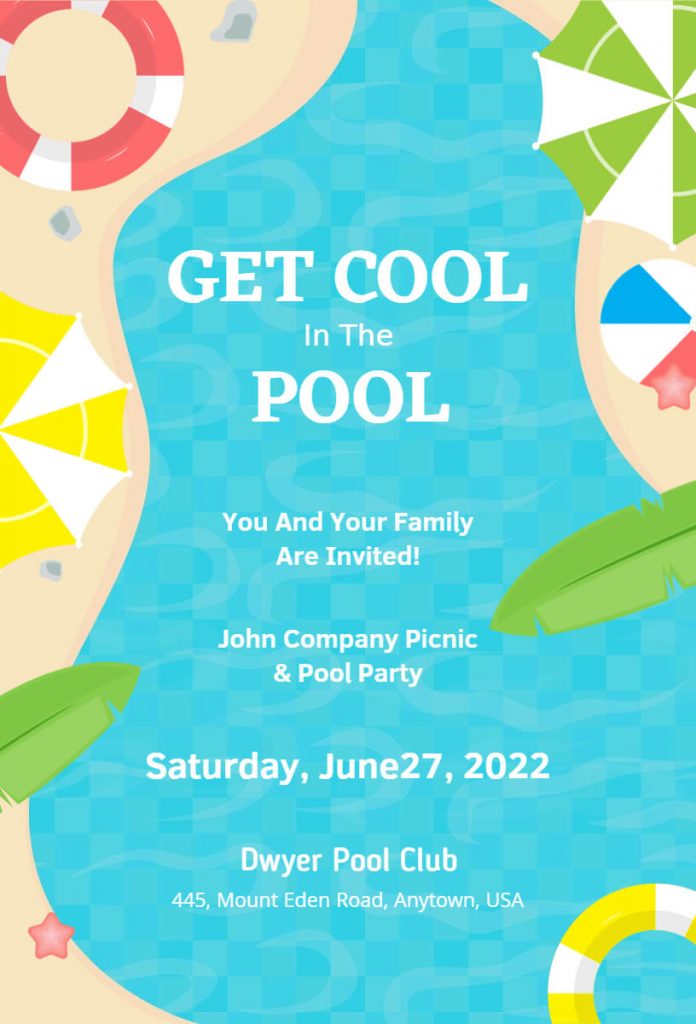 Family Pool Party Invitation Template