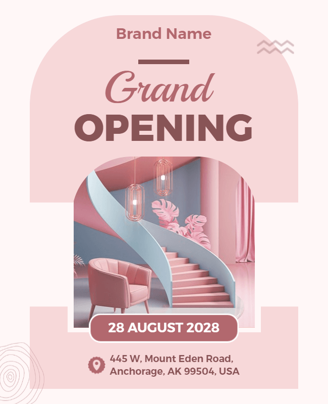 light and simple colour scheme grand opening flyer