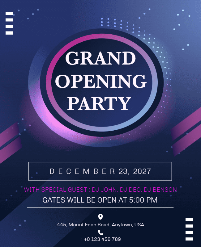 balance color and text theme grand opening flyer