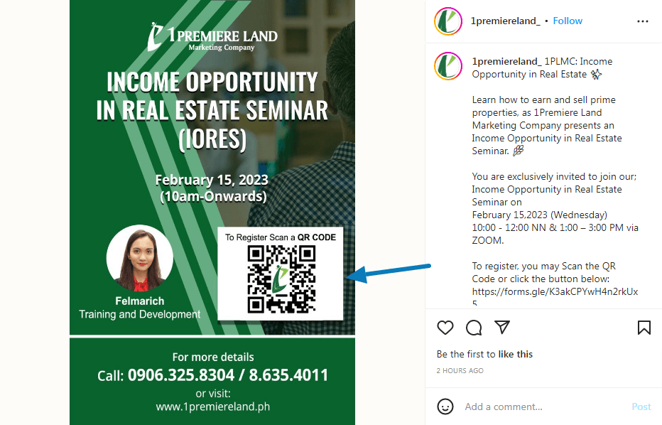 qr code on flyer