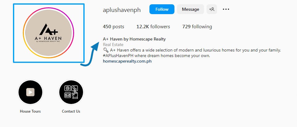 real estate logo example on instagram