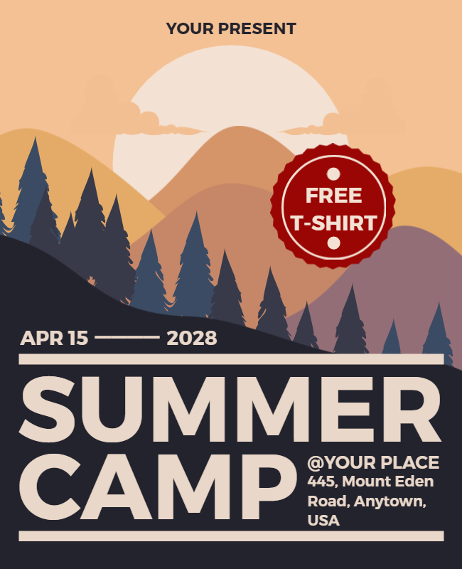 Complimentary Summer Camp Flyer Template