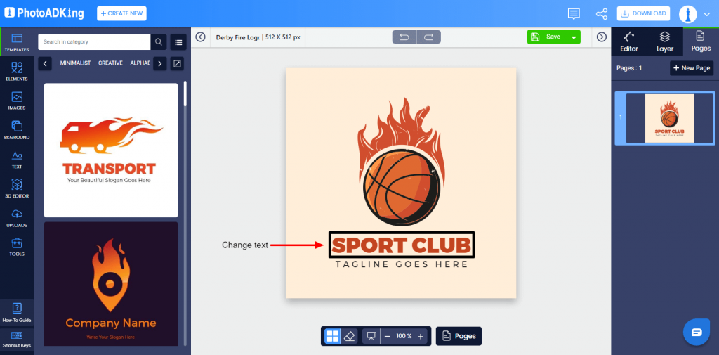 edit basketball logo 