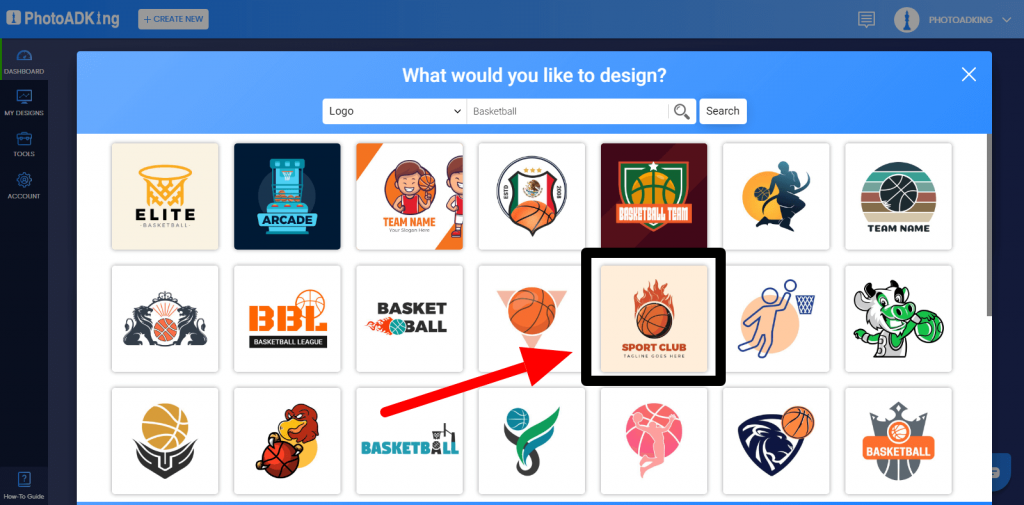 choose basketball logo 