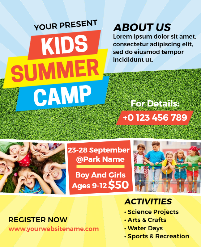 Kid's Summer Camp Flyer Templates