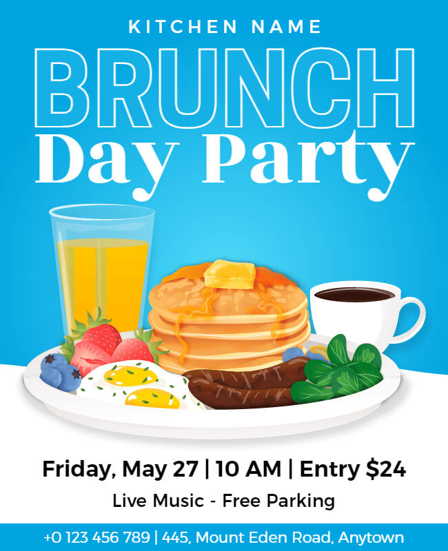brunch day party flyer template