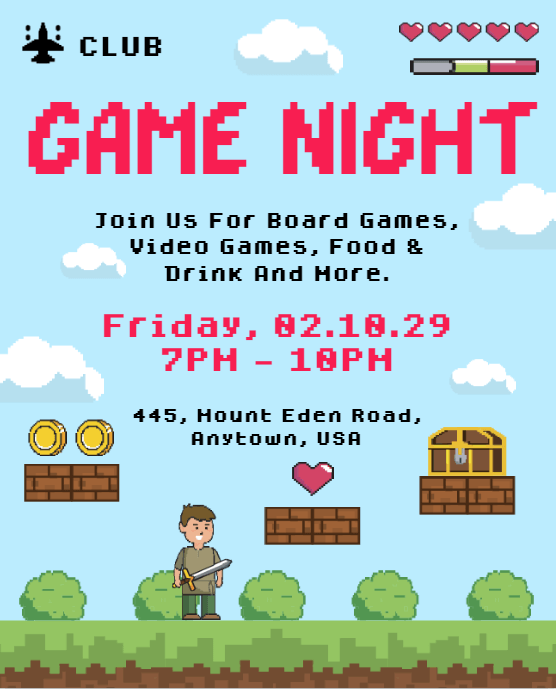 Game Night Club Flyer