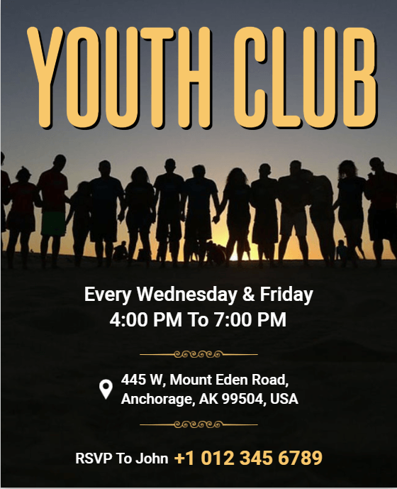 Black & Yellow Youth Club Flyer