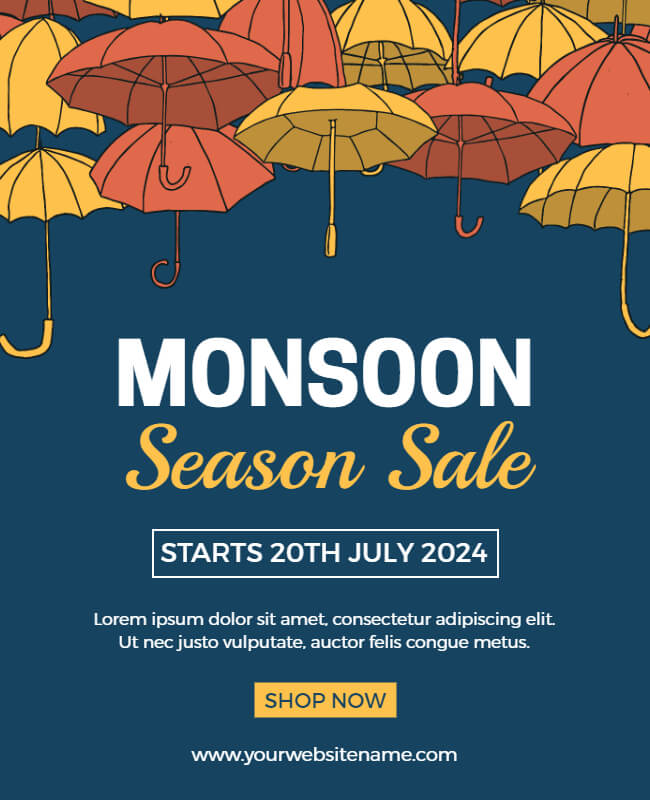 monsoon season sale flyer template