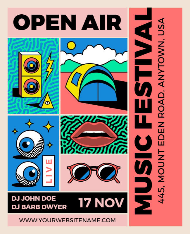 music festival flyer template