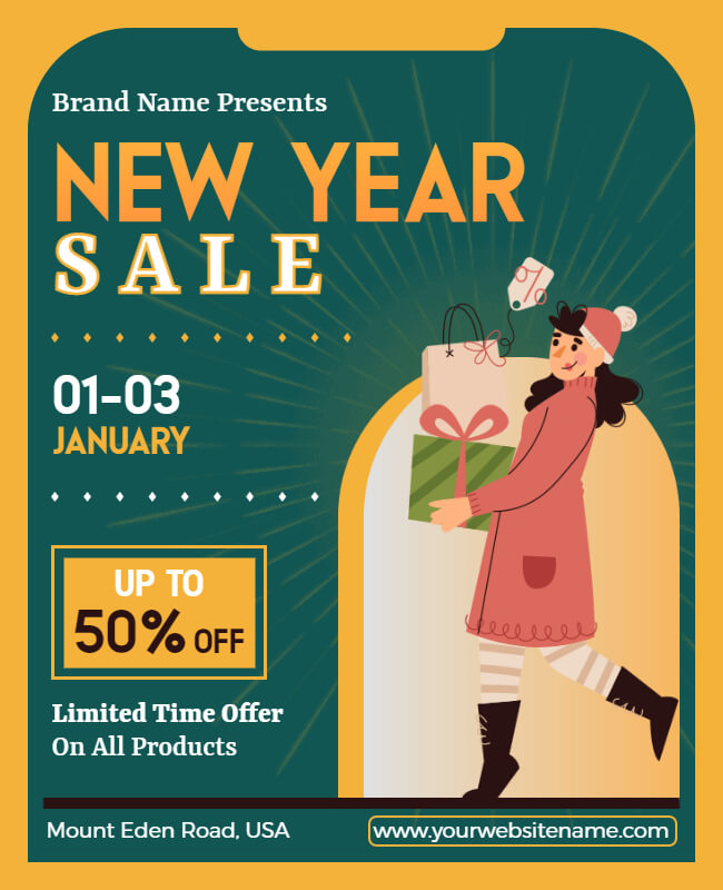 new year sale flyer template