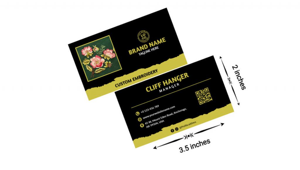standard business card size